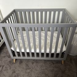 Gray Mini Crib 