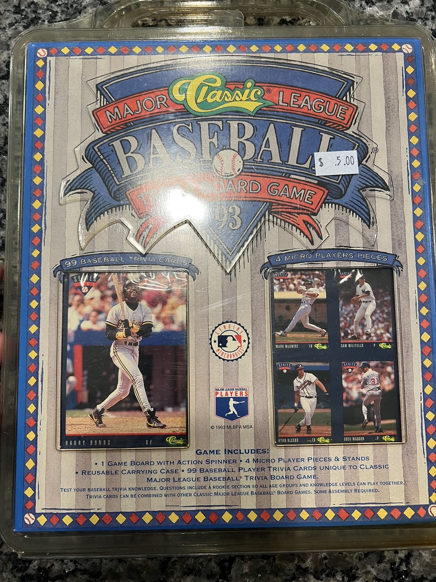 Classic 1993 MLB Trivia Board Game