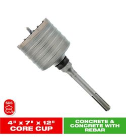4 in. x 7 in. SDS-Max Carbide Tipped Coring Bit