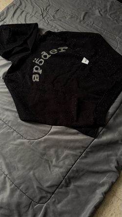 Sp5der Black Rhinestone Hoodie