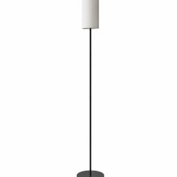 Modern Black Floor Lamp with Fabric Shade