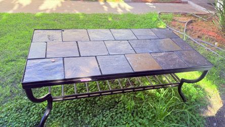 Great Stone Top Metal Coffee Table Like New