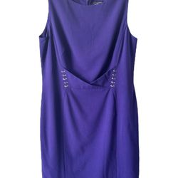 Tahari Women's Purple Sleeveless Sheath Dress Size 14