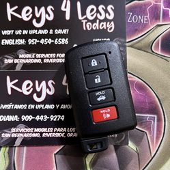 [$180 in Upland Today] Toyota Smart Remote / Push Start Key Copy (Corolla, Camry, RAV4, C-HR, Prius, Avalon, 4Runner)