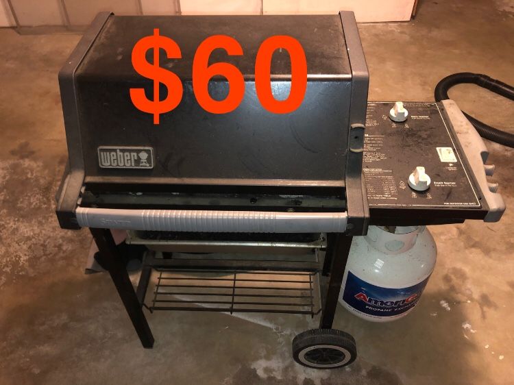 Bbq grill with propane tank weber