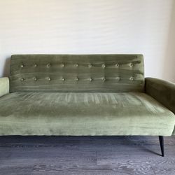 Green Velvet Futon, Convertible Sofa Bed