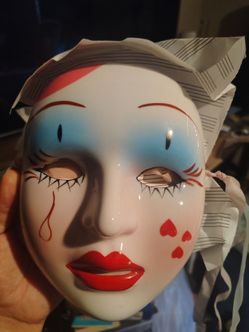Vintage harlequin mask porcelain