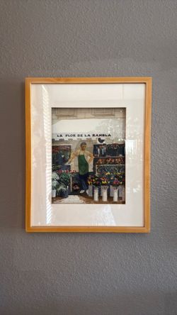 La Flor de la Rambla original watercolor signed and framed