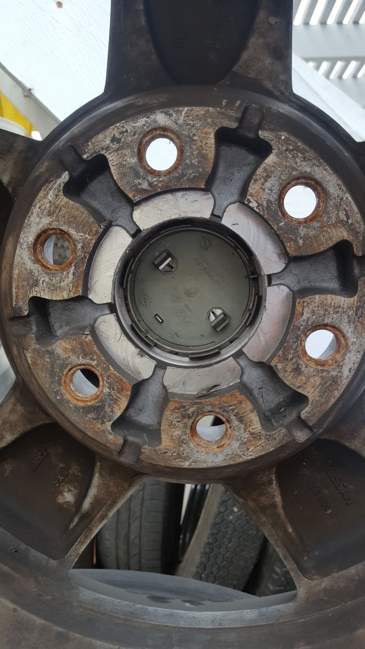 Nissan Titan wheels 6 lugs wheels, boared to fit nissan 720, hardbody, datsun 620, tires not good will need to be replaced....