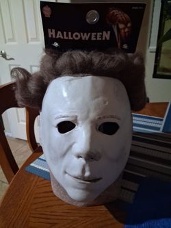 Halloween Michael Myers Costume Mask with Hair