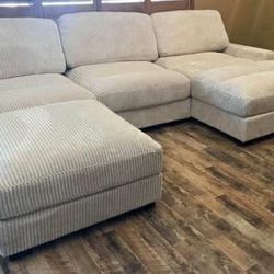 New 4 Piece Modular Sectional Couch with Comfy Wide Chaise! Free Delivery 🚚! 