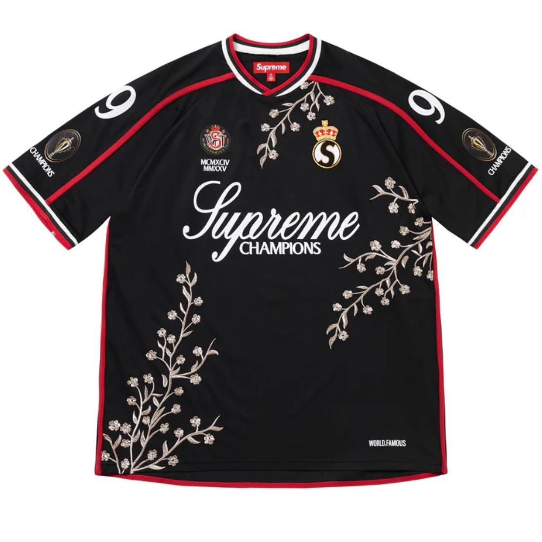 Supreme Floral Soccer Jersey Black