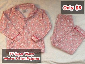 3T Super Warm Winter Kitten Pajamas