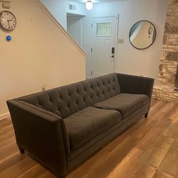 Velvet Gray Couch! Make An Offer!