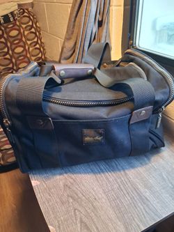 Vintage Eddie Bauer Canvas Leather Duffel Bag Carry On
