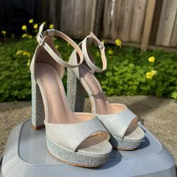 Silver Chunky Heels
