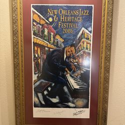 2006 Nola Jazzfest artist proof Signed by Fats Domino