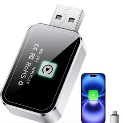 Wireless CarPlay Adapter for iPhone - Plug & Play Apple CarPlay Wireless Adapter with Auto Connection, 5.8GHz WiFi & Bluetooth 5.3, Convert Wired to W