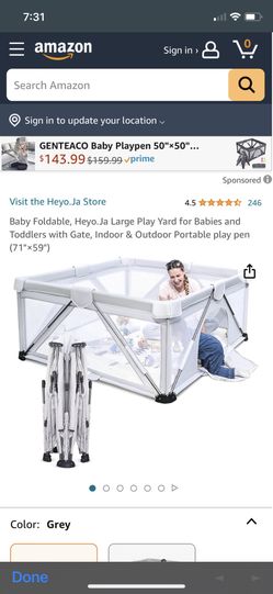 Baby Foldable play Pen Babies & Toddlers with Gate, Indoor & Outdoor Portable play pen (71"×59")
