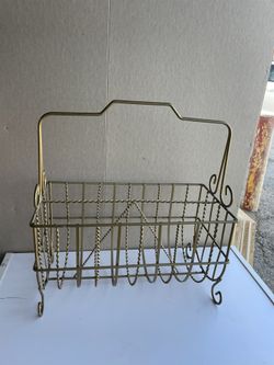 Book Magazine Holder Basket Vintage Piece