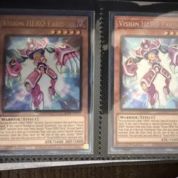 Yugioh Card Bundle with mini pocket binder/Prismatic Ultimate Rare Vision Hero Faris