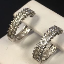 White gold earrings