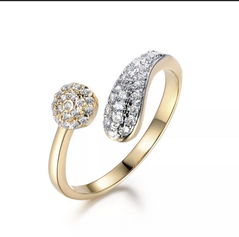 New open band gold fills adjustable ring with ring box
