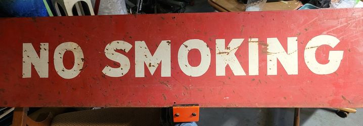 Large Vintage Metal No Smoking Sign