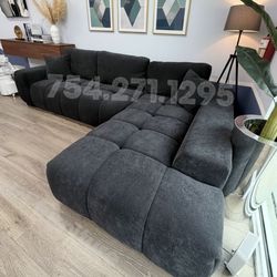Black Sectional ⚫️ Sofa 🛋 ♥️ New Design Soft Cozy Couch