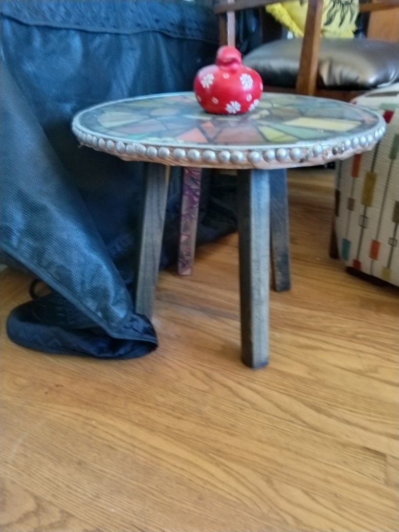 Colorful Epoxy Side Table