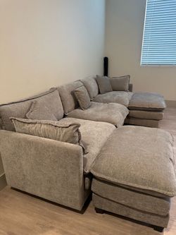 113” U-Shaped Modular Cloud Sectional Sofa