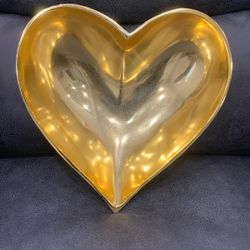 Stainless Steel, Gold Tone, Heart Shaped Tray