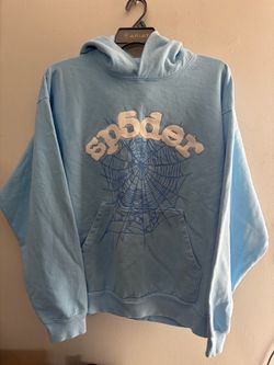 Sp5der hoodie baby blue Size XL