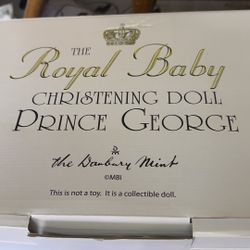 The Royal Baby Christening Porcelain Doll Prince George Danbury Mint NEW In Box