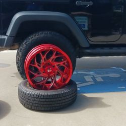 Fuel Candy Apple Red Rims And Tires 