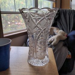 Vintage Czech Bohemia Glass Flower Vase