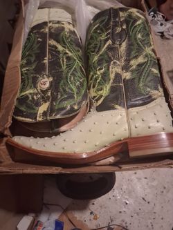 A pair of Ostrich boots.\nOkay