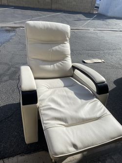 White Leather Recliner chair 