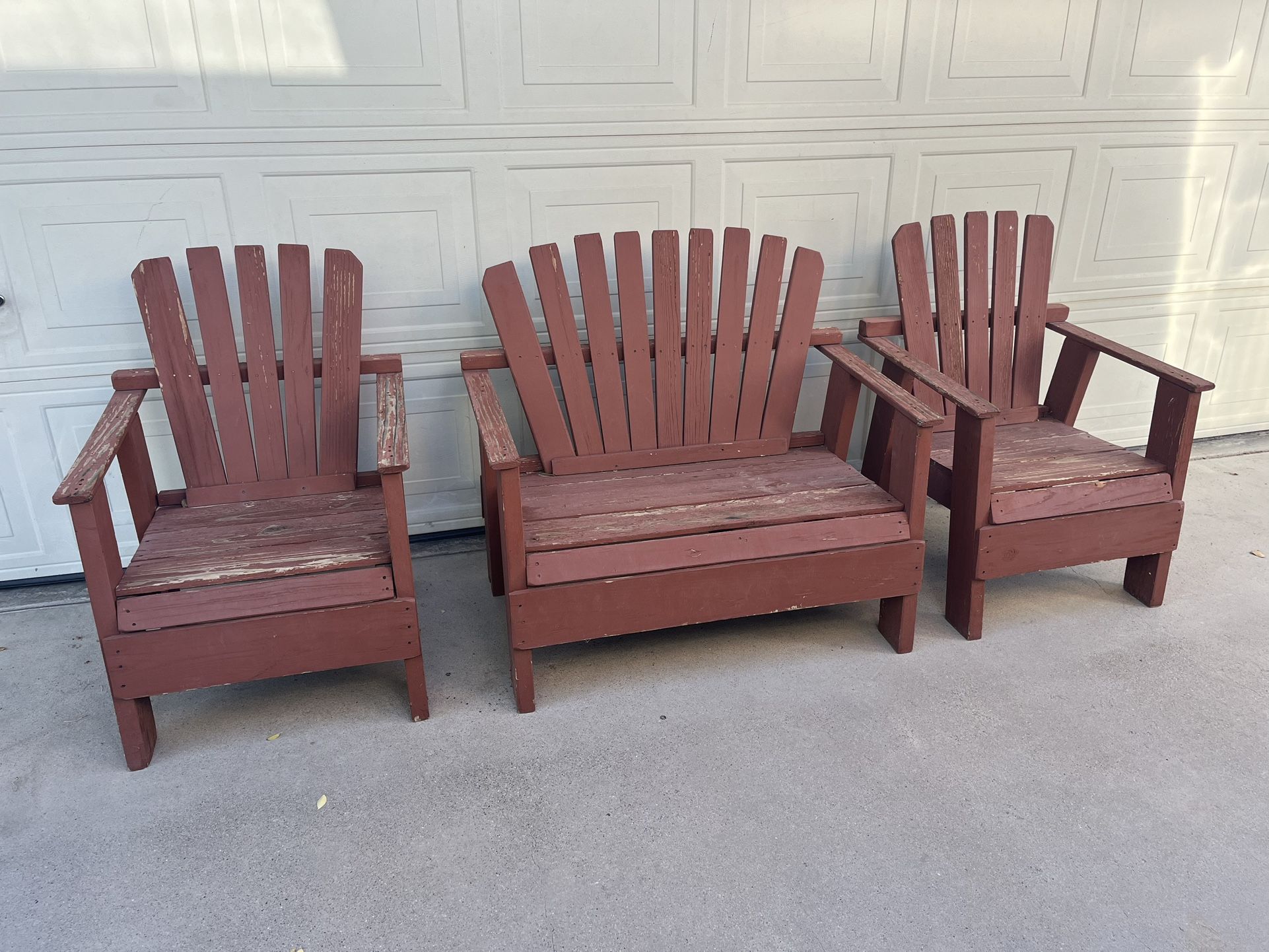 3-Piece Wood Patio Chair Set. Solid & Comfortable