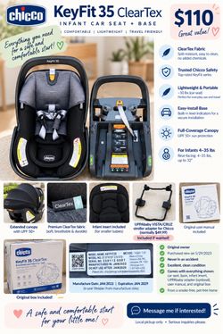 Chicco KeyFit 35 ClearTex Infant Car Seat + Base