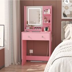 Pink Vanity Desk 