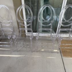 4 acrylic dining chairs
