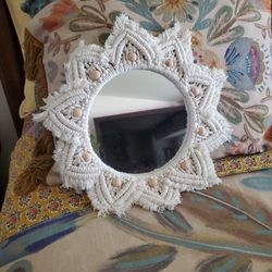 Macrame Boho Accent Mirror
