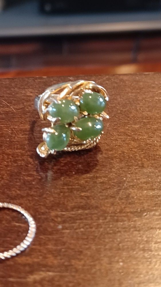Faux Jade Stone Vintage Ring