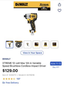 New 12volt Dewalt Impact DCF801b