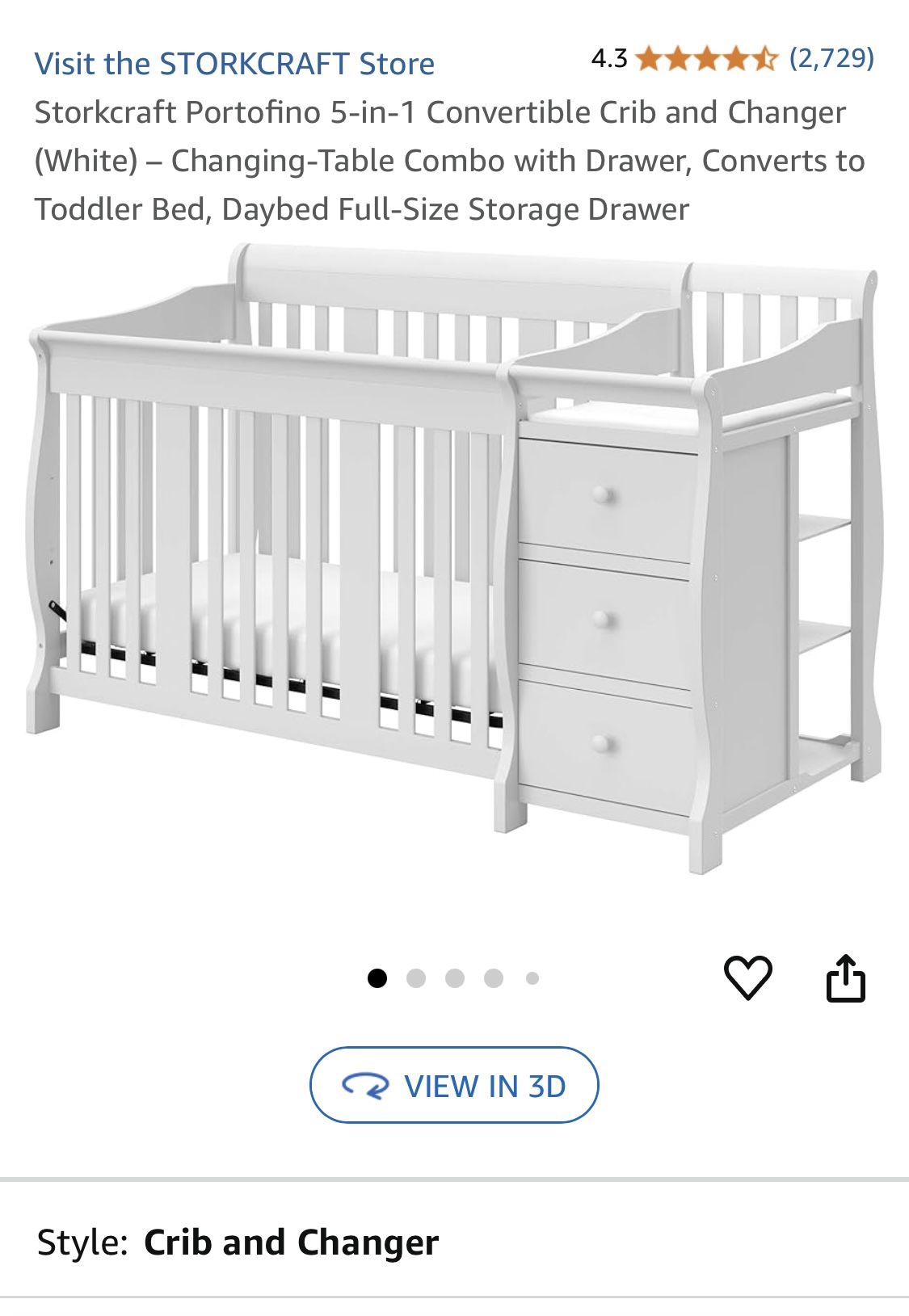 Baby Crib And Changing Table