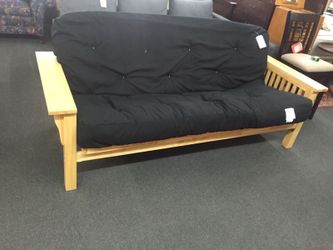 Full size wooden futon with premium mattress