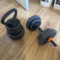 Dumb bell and kettle bell
