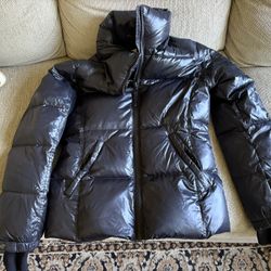 Women’s L Fitted  Black Puffer Coat