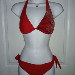 Red 2 Piece Swimwear 